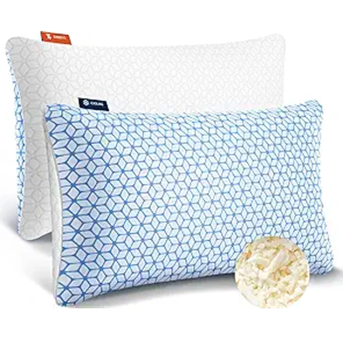 Shredded Memory Foam Pillows King Size 2 Pack for Side Back Stomach Sleepers
