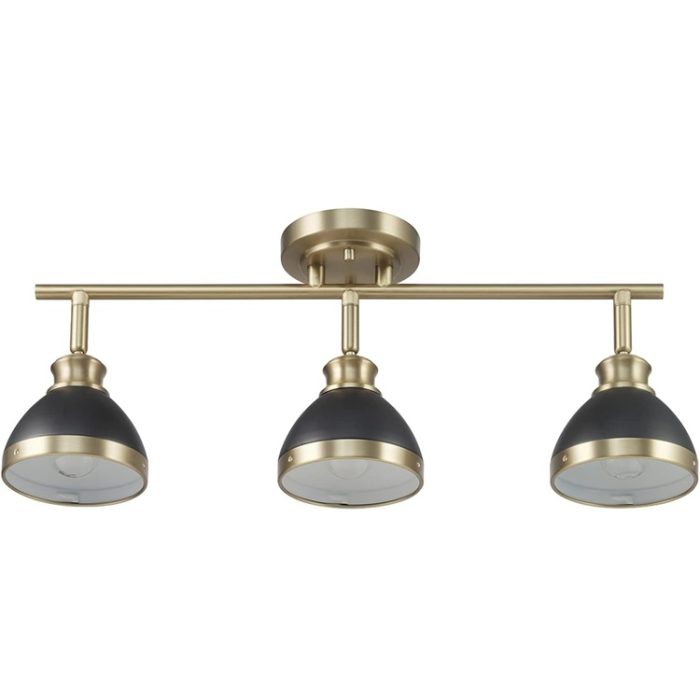 GLOBE Electric 22" 3-Light Track Lighting Gold Black Light Fixture
