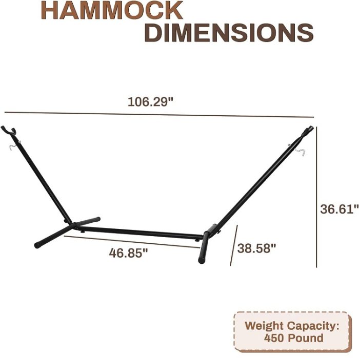 Heavy Duty Adjustable Weather Resistant Steel Hammock Stand
