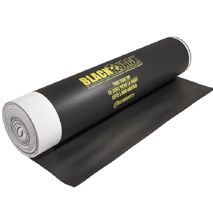 ROBERTS Black Jack Underlayment - 100 sq. ft. Roll - 43" x 28' x 2.5 mm