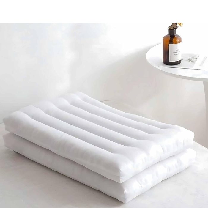 2 Pack Ultra Flat Thin King Size Bed Pillows for Back Stomach Sleepers