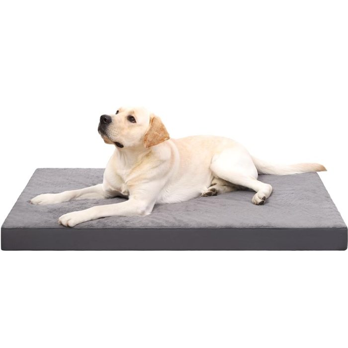 KSIIA XL Orthopedic Waterproof Dog Bed for Large Dogs in Dark Gray