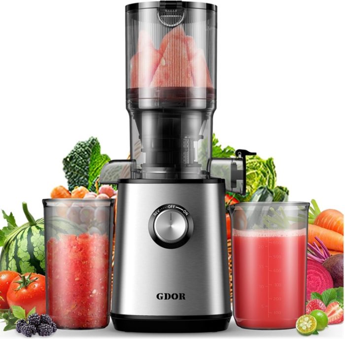 GDOR Cold Press Juicer Machine in Silver