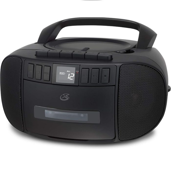 Portable Am/FM Boombox with CD and Cassette Player - Black