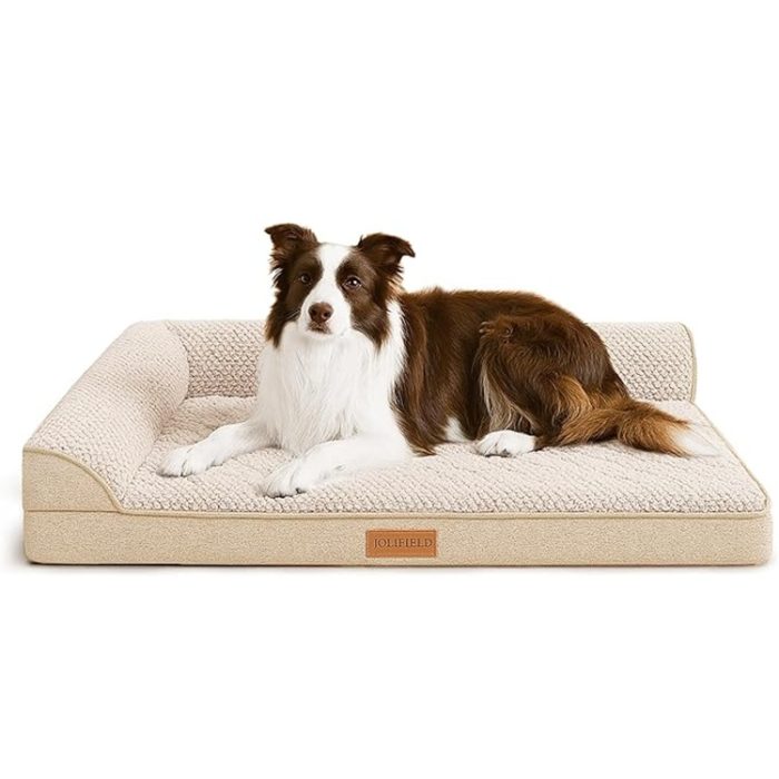 Orthopedic XL Non-Slip Soft Pet Couch Sleep Mat Dog Bed 42''X28' - Ivory