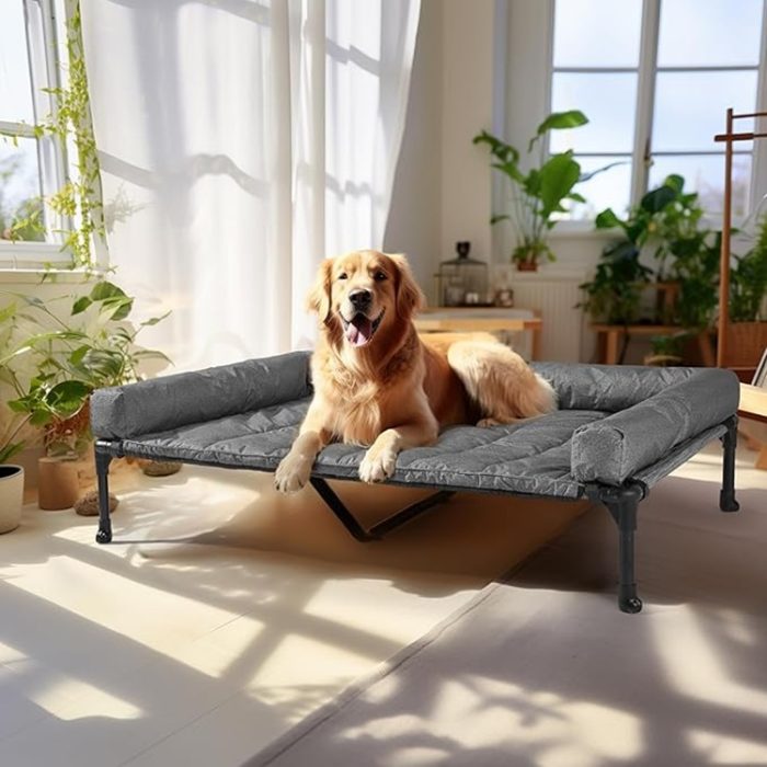 Veehoo Cooling Elevated Dog Bed for Indoor/Outdoor XL - Silver