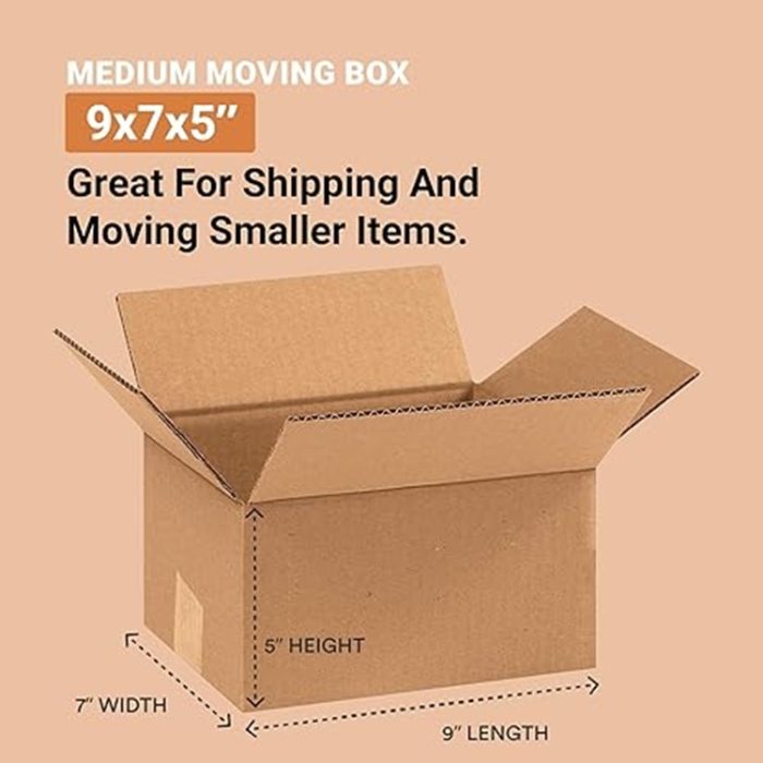AVIDITI Corrugated Cardboard Box 9"L x 7"W x 5"H (Pack of 25)