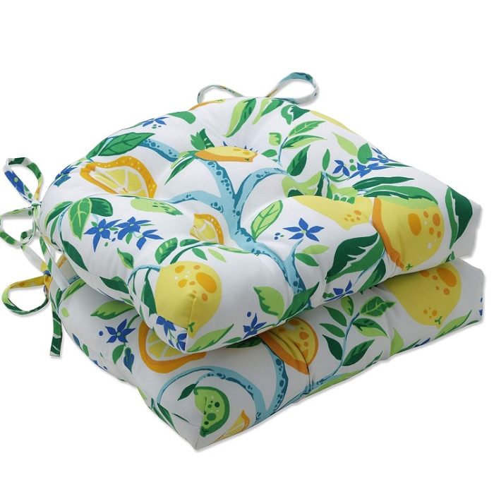 Pillow Perfect Indoor Outdoor Lemon Tree Yellow Dining Chair Seat Cushion Pads