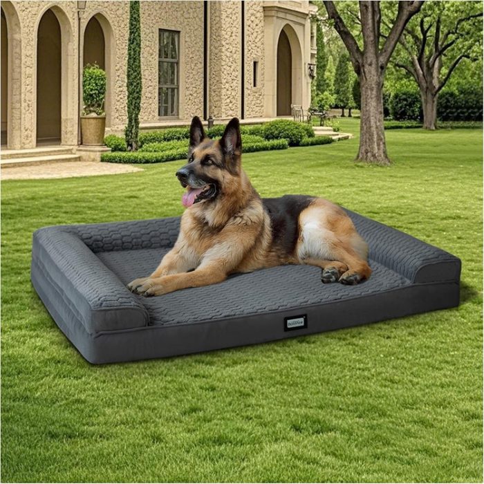 BALANCE XL Walled Orthopedic Dog Bed in Dark Grey with Washable Cover