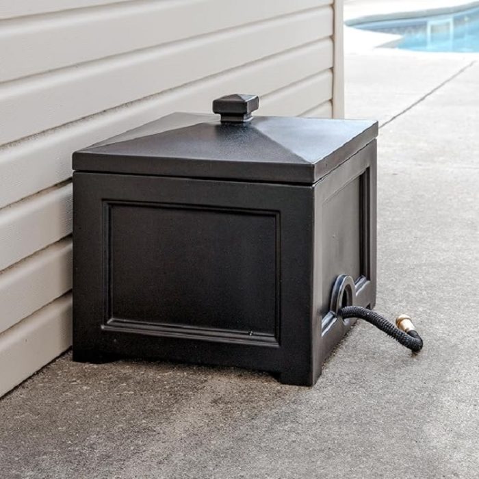 Mayne Fairfield Garden Hose Bin - Black - 17in L x 17in W x 18in