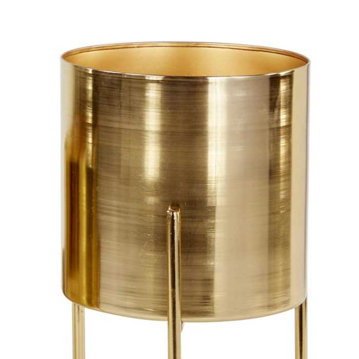 DecMode 18"+12" Gold Metal Planter with Removable Stand (2 Count)