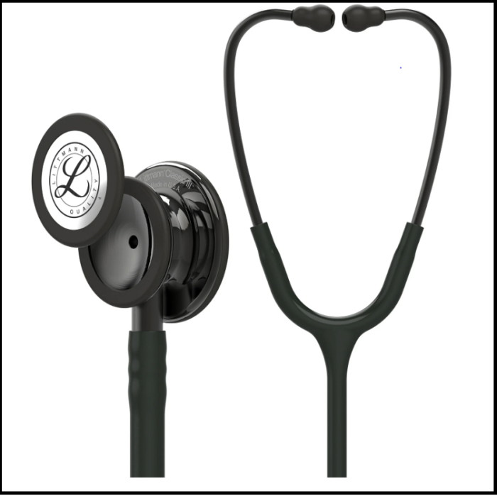 Littmann Classic III Monitoring Stethoscope Smoke Black Tube - Image 2