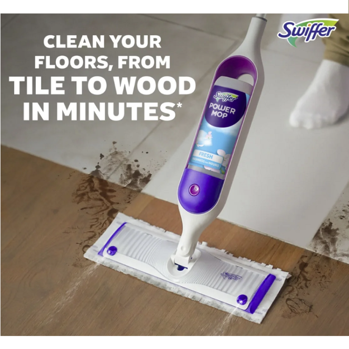 Swiffer Power Mop Floor Cleaner Tile Vinyl Laminate Wood Floor - White