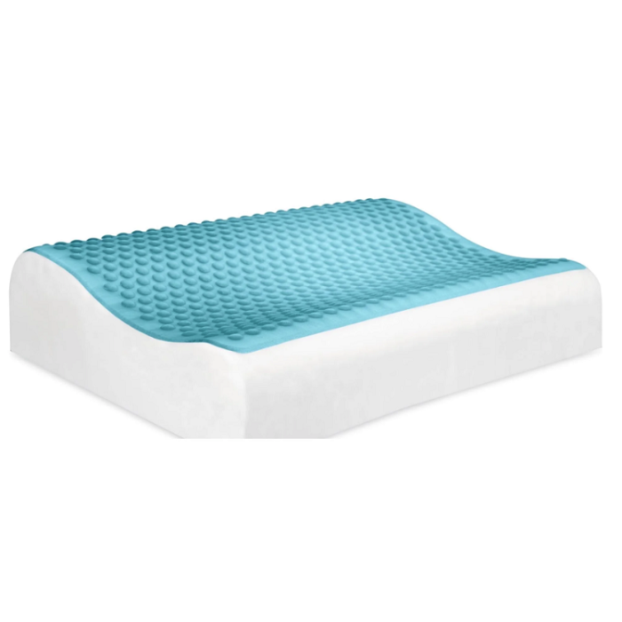 Comfort Revolution Originals Blue Bubble Gel + Memory Foam Contour Cooling Bed Pillow
