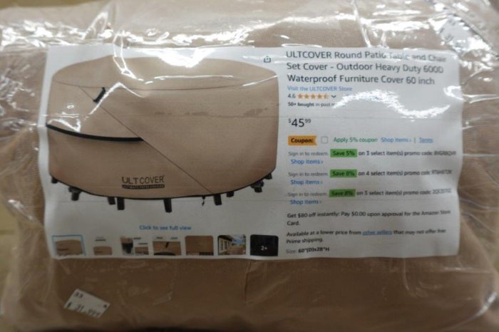 60 inch Round Patio Table and Chair Set Cover - Outdoor Heavy Duty - Image 4