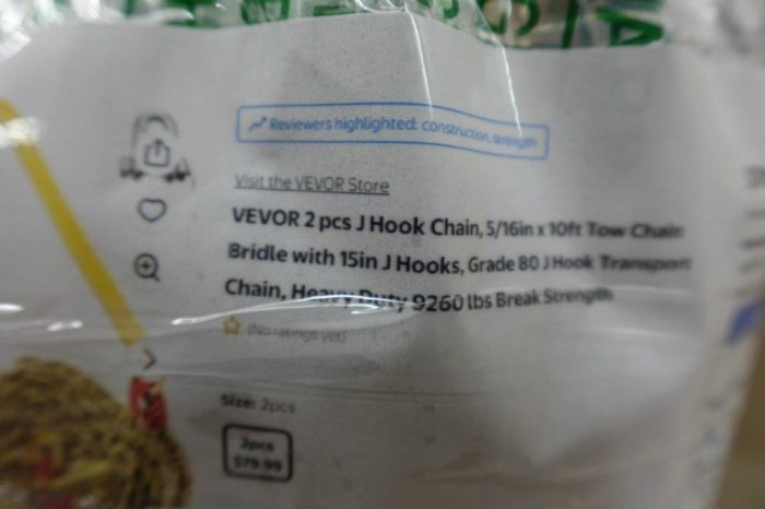 VEVOR 2 pcs J Hook Chain 5/16in x 10ft Tow Chain Bridle with 15in J Hooks - Image 5