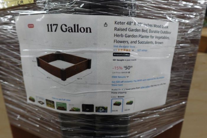 Durable Outdoor Keter 48" X 48" inches Wood Look Raised Garden Bed - Brown - Image 4