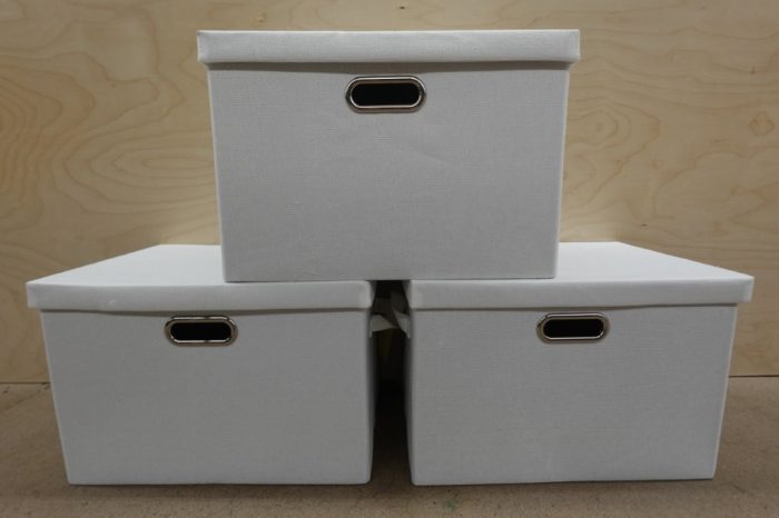 Collapsible Storage Bins with Lids, 36 Qt - White Linen - Image 2