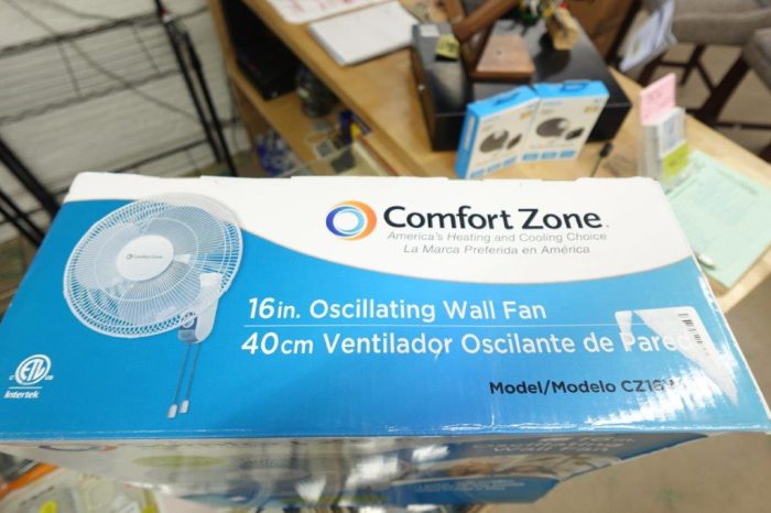 Comfort Zone 16" Wall Mount Room Fan with Adjustable Tilt - CZ16W - Image 5