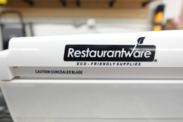 Restaurantware-RW Base Food Wrap / Foil Dispenser with Cutter Fits 12” to 18” x 1000’ Rolls - Image 3