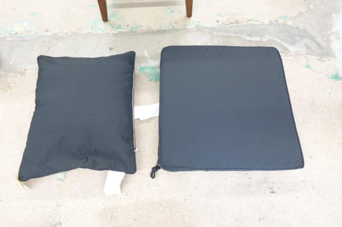 2 pc Outdoor Patio Replacement Deep Seat Chair Cushions with Removable Covers in Black - Image 3