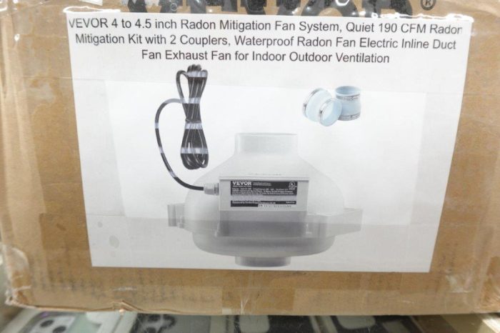 VEVOR 4 to 4.5" Radon Mitigation Fan System Duct Exhaust Fan for Ventilation - Image 4