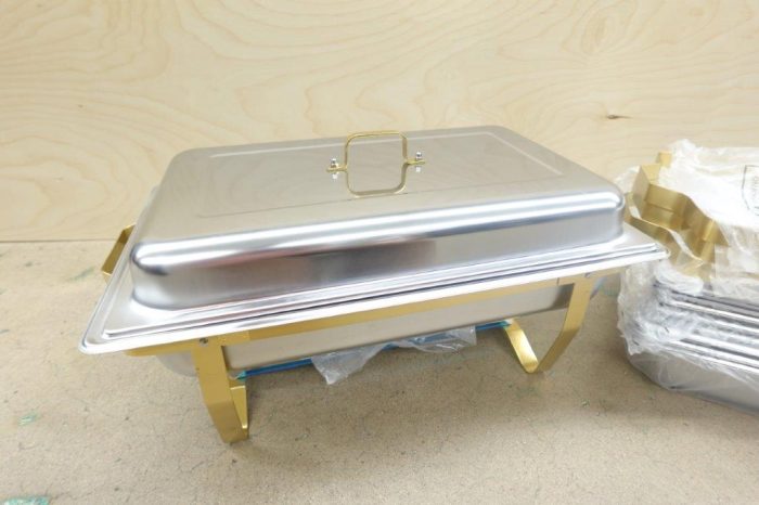 Set of 4, 8QT Chafing Buffet Dish Server in Stainless Steel - Image 4