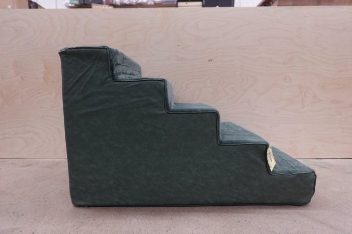Noah & Paw Leather 5 Step Extra Wide Dog Stairs Dog Ramp for Pets in Green - Image 5