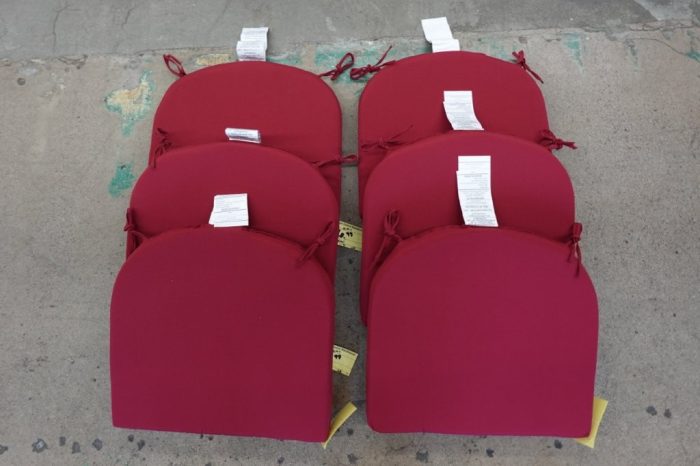 Downluxe Foam Outdoor Patio Dining Chair Seat Cushion, 17"x16"x2" - Burgundy - Image 2