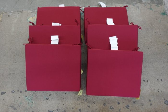Downluxe Foam Outdoor Square Patio Dining Chair Seat Cushion, 18.5"x16"x3" - Burgundy - Image 3
