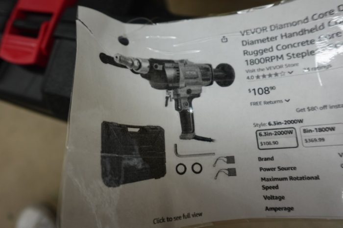 VEVOR Diamond Core Drilling Machine 0.8–6.3in Diameter with Case - Image 8