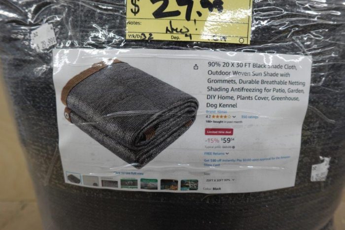 90% 20' X 30' Outdoor Woven Black Sun Shade Cloth with Grommets - Image 6