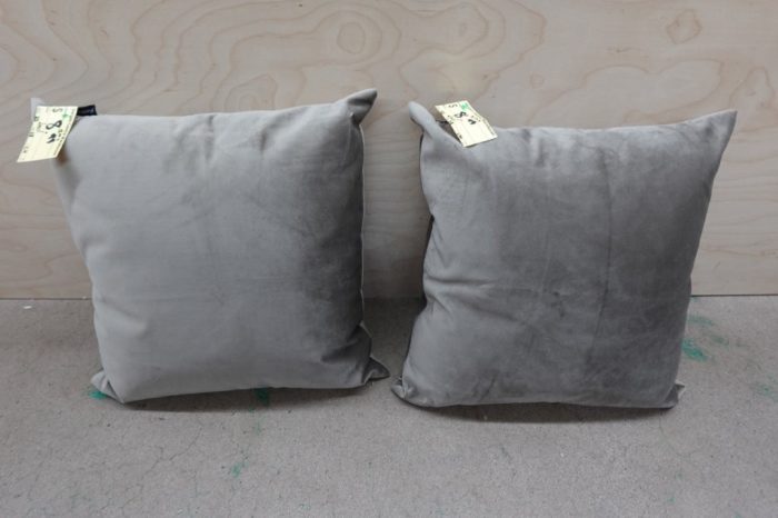 Phantoscope Velvet Throw Pillow 20x20 - Mist Grey - Image 2
