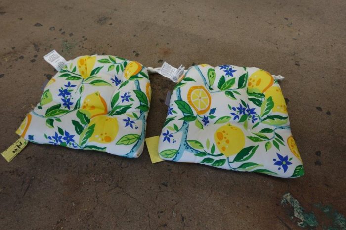 Pillow Perfect Indoor Outdoor Lemon Tree Yellow Dining Chair Seat Cushion Pads - Image 2