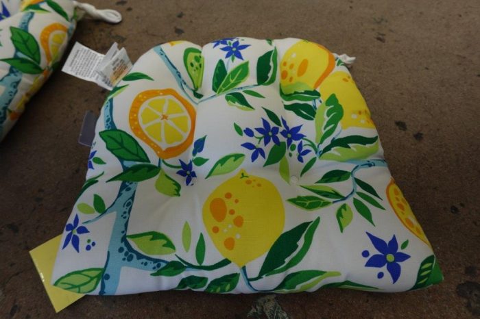 Pillow Perfect Indoor Outdoor Lemon Tree Yellow Dining Chair Seat Cushion Pads - Image 3