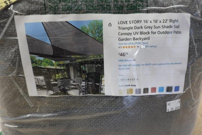 LOVE STORY 16' x 16' x 22' Right Triangle Dark Grey Sun Shade Sail Canopy - Image 5