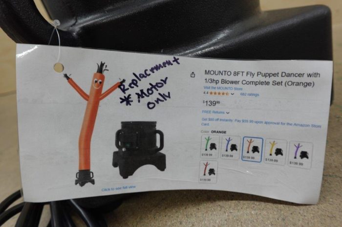 MOUNTO 8FT Small Business Fly Puppet Dancer with 1/3hp Blower Complete Set - Orange - Image 2