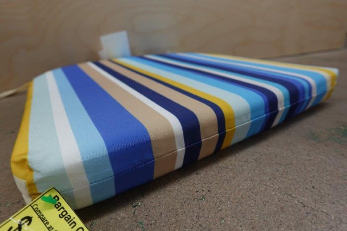 Outdoor Chair Cushions Patio Chair Cushions with Ties 17" X 16" X 2" - Blue Stripes - Image 3