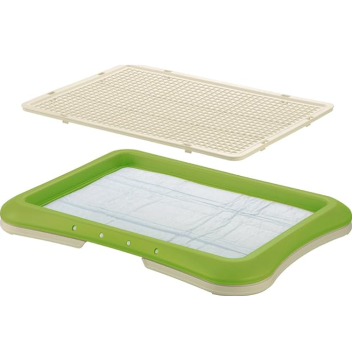 Richell Paw Trax Mesh Training Tray Puppy Potty Pad Holder for Indoor Use - Green