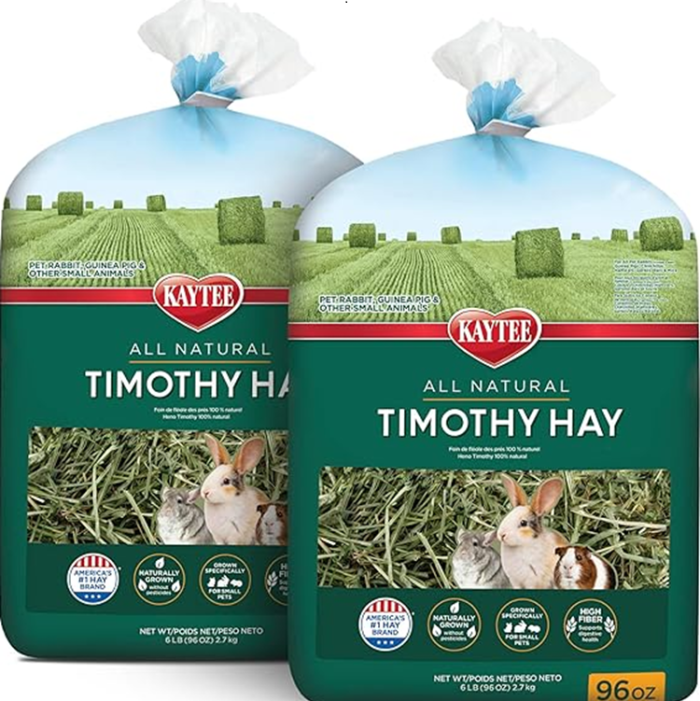Kaytee All Natural Timothy Hay for Guinea Pigs Rabbits & Other Small Animals 96 oz Bag