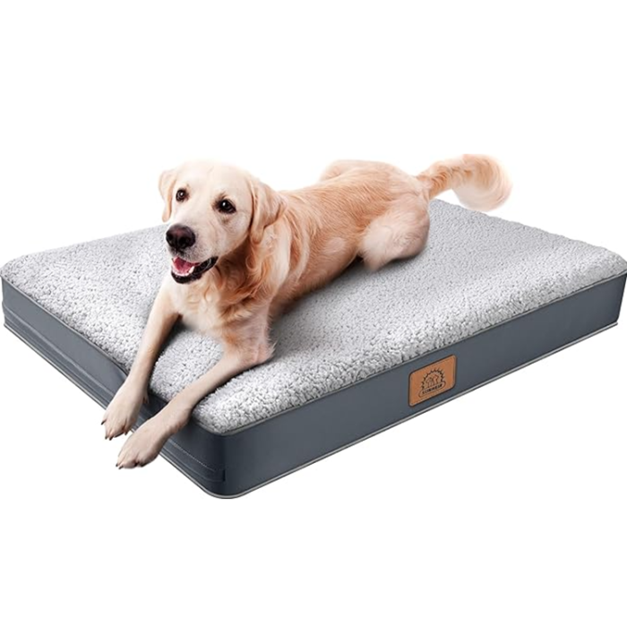 Orthopedic Deluxe Plush Pet Bed for Large Dogs – Grey