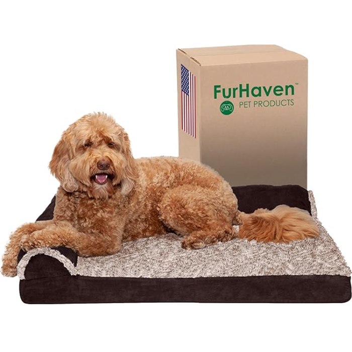 Furhaven Orthopedic Large Dog Bed Up to 55 lbs - Espresso