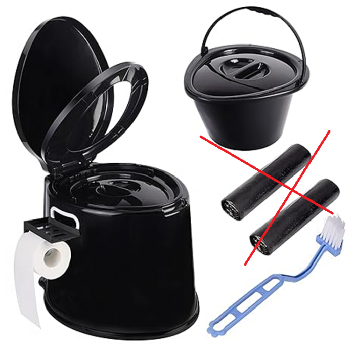 Portable toilet adult and child toilet 5.3 gallon mobile toilet bucket
