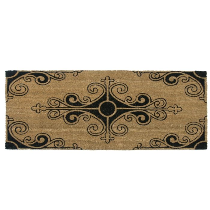 Rubber-Cal Large Oversized Traditional Fleur de Lis French Door Mat 24x57"