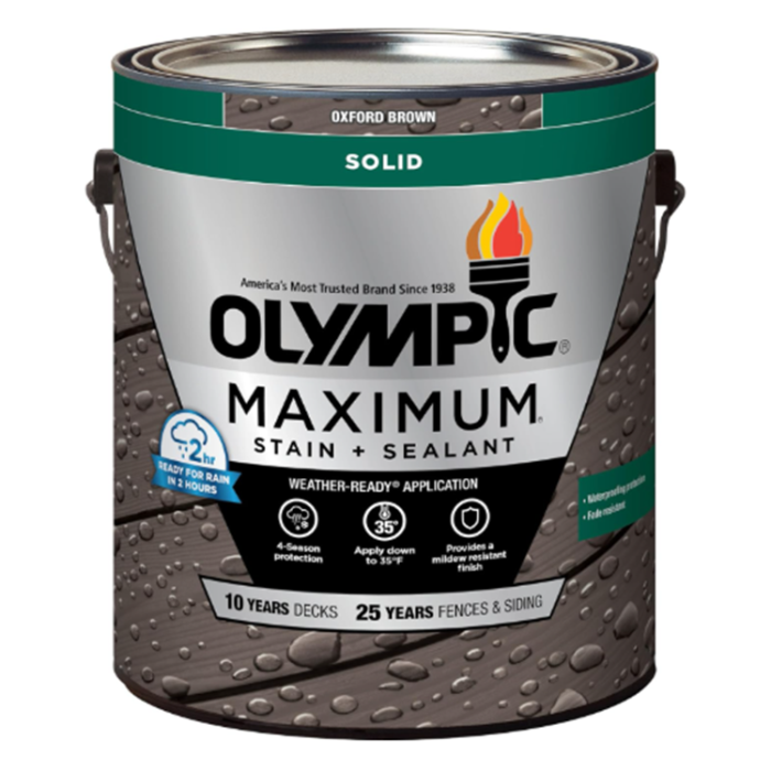 Olympic Maximum 1 gal. Oxford Brown Exterior Stain & Sealer