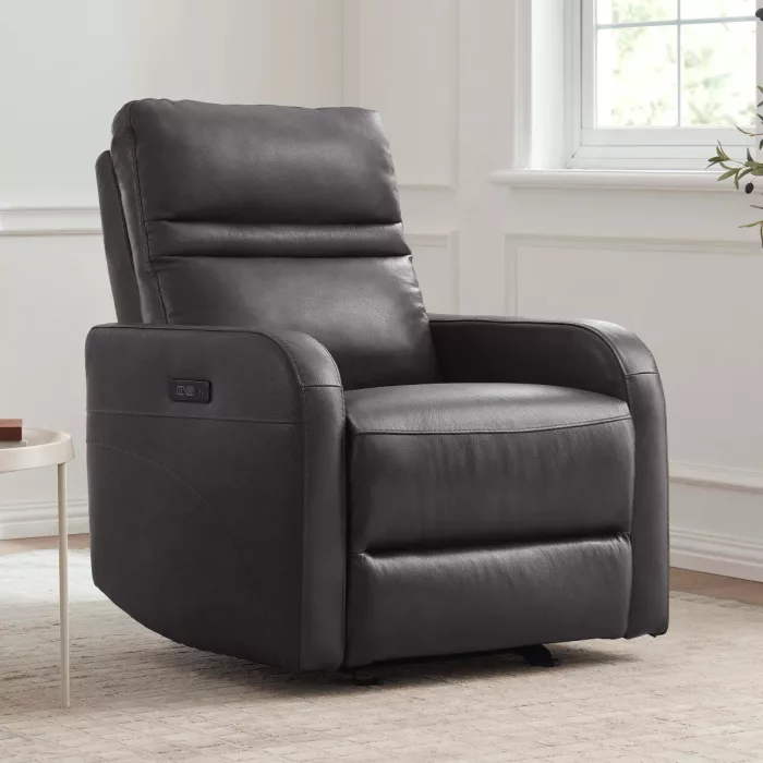 Aldryn Leather Power Glider Rocker Recliner