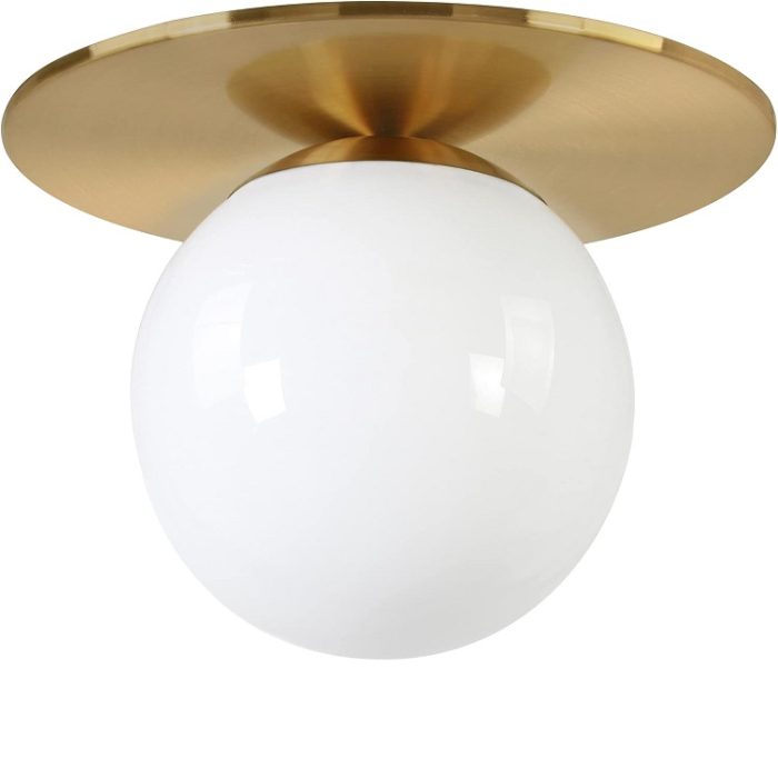 Henn&Hart 12'' 1-Light Flush Mount Ceiling Light Fixture with Glass Globe