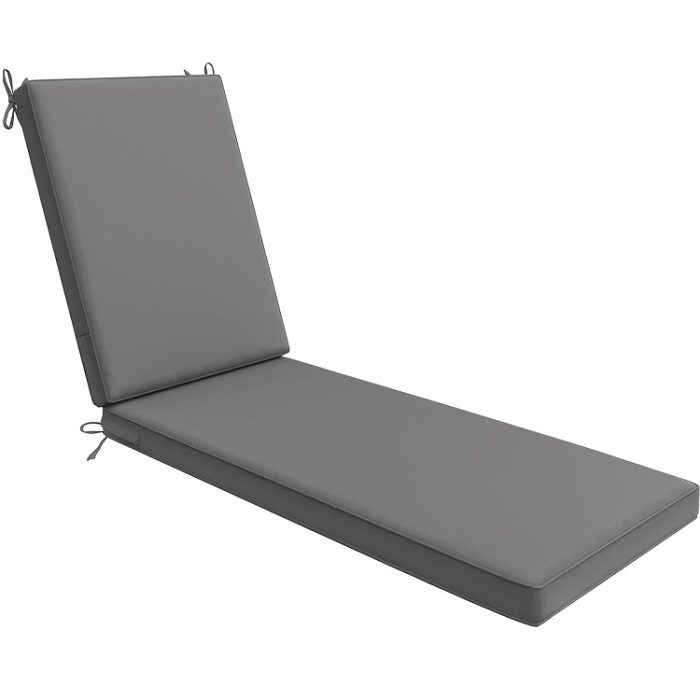 Outdoor Chaise Lounge Furniture Replacement Cushion 74" x 23" x 3" - Dark Gray