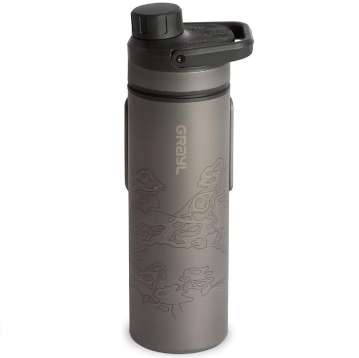 GRAYL UltraPress Titanium 16.9 oz Water Purifier & Filter Bottle - Covert Black