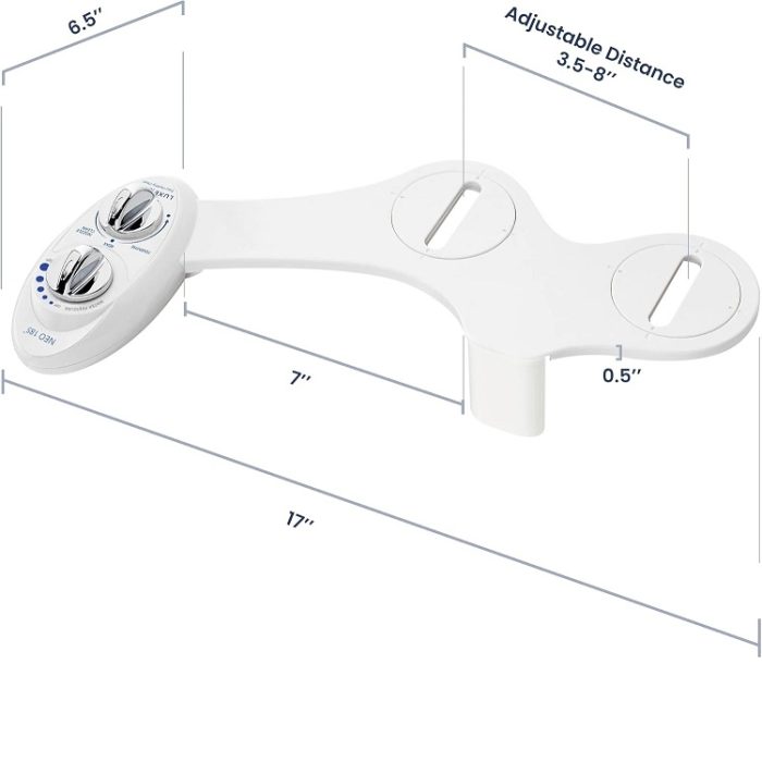 LUXE Bidet NEO 185 - Self-Cleaning Dual Nozzle Non-Electric Bidet - White - Image 2